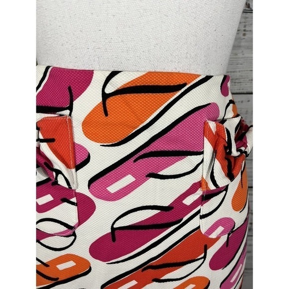 Grace Elements Skirt 8 Pink Orange Flip Flops Summer Beach Knee Modest Stretch - Picture 3 of 10